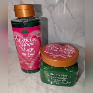 🆕 Tree Hut Mistletoe Magic Gel Body Wash & Sugar Scrub Set Full Size Gift Idea!